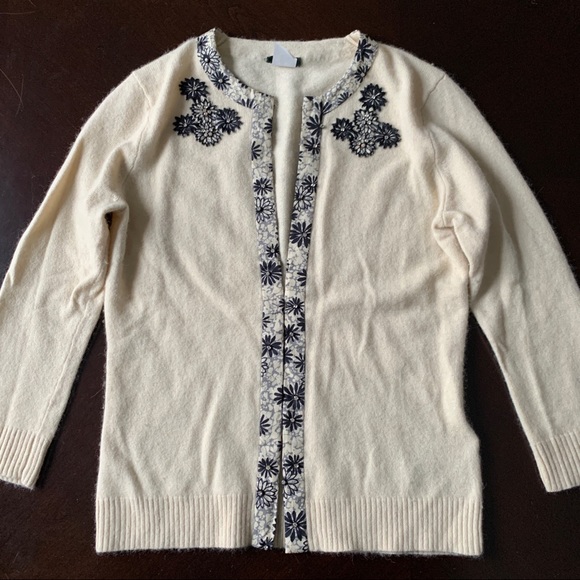 J. Crew Sweaters - J. Crew Jeweled Flower Cardigan